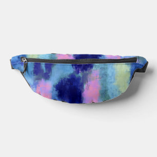 Joyful Blue Abstract Bum Bags