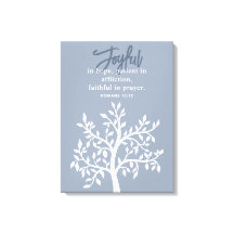 Joyful Blue Bible Verse and Simple Tree