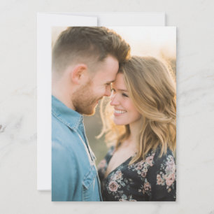 Joyful Blue Floral Photo Invitation