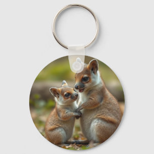 "Joyful Bond: Mama and Baby Quokka" Key Ring