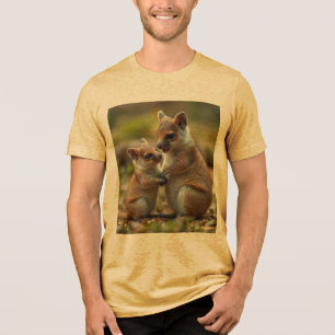 "Joyful Bond: Mama and Baby Quokka" Tri-Blend Shirt