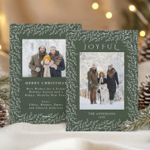 Joyful Botanical Christmas 2 Photo Hunter Green