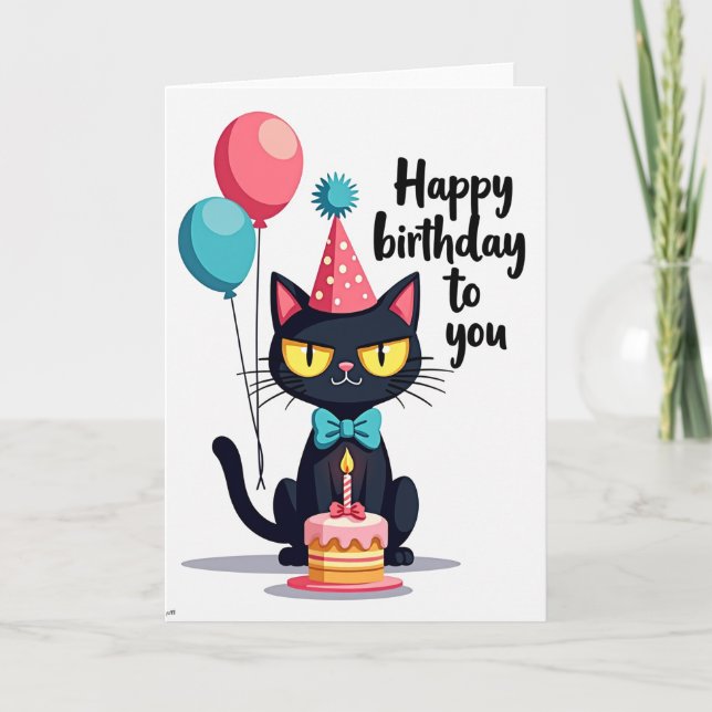 Joyful Bow Tie Animal Card (Front)