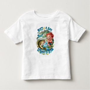 Joyful Boy Reeling in a Catch Toddler T-Shirt