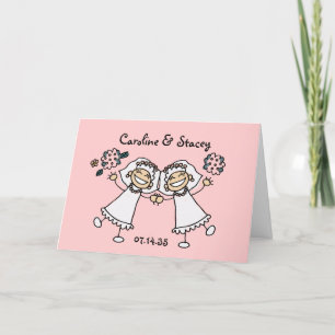 Joyful Brides Personalised Gay Lesbian Wedding Thank You Card