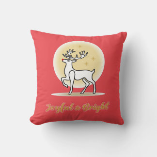 Joyful & Bright Christmas Reindeer Cushion