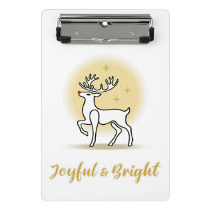 Joyful & Bright Christmas Reindeer Mini Clipboard