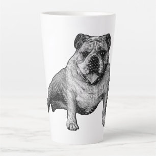 Joyful Bulldog with Bold Expression Latte Mug