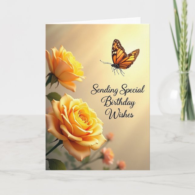Joyful Butterfly Birthday Card (Front)