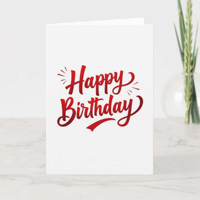 Joyful Calligraphic Birthday Card (Front)