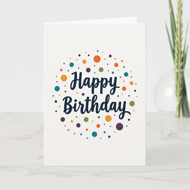 Joyful Calligraphy Birthday Card (Front)