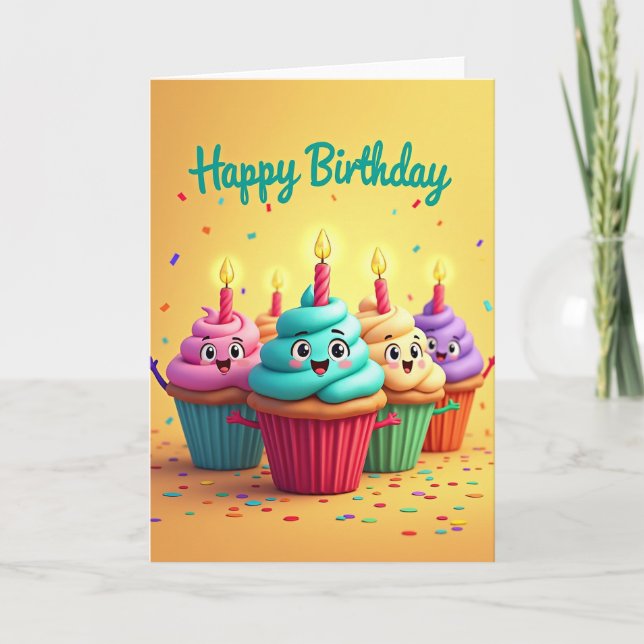 Joyful Candled Birthday Card (Front)