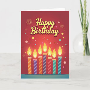 Joyful Candlelit Birthday Card