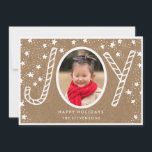 Joyful Candy Cane | Rustic Kraft Holiday Card<br><div class="desc">Joyful Candy Cane | Rustic Kraft Holiday Card</div>