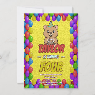 Joyful Capybara Birthday Invite