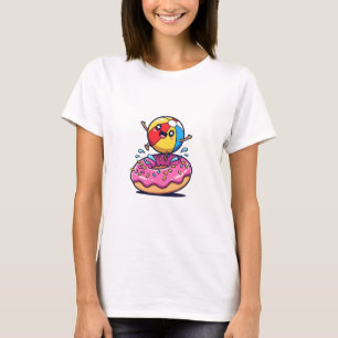 Joyful Cartoon Beach Ball Character Jumping T-Shirt