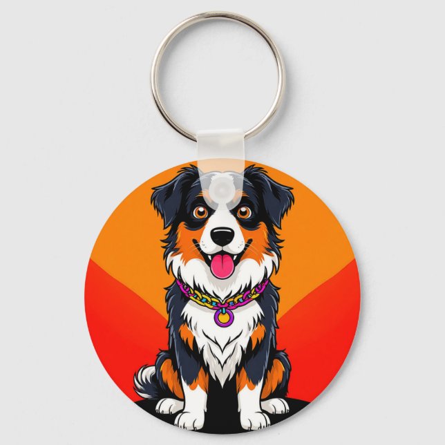 🐶 Joyful Cartoon Dog For Everyday Carry 🐶 Key Ring (Front)
