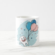 Joyful Cartoon Tooth with Balloons – Dental Health