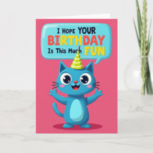 Joyful Cat Birthday Card