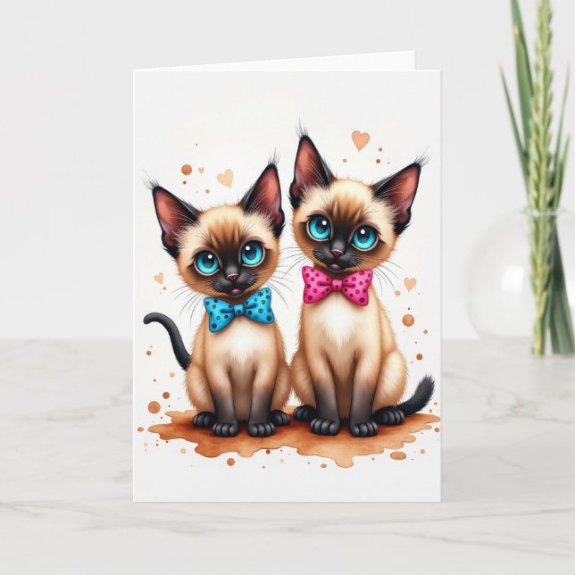 Joyful Cat Duo Birthday Card (Front)