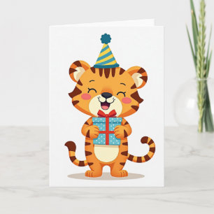 Joyful Cat Gift Birthday Card