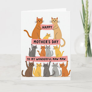 Joyful Cats Mothers Day Card