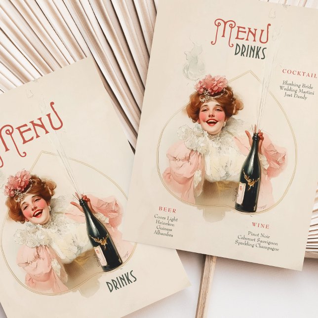 Joyful Champagne Celebration Menu & Drinks Card (Creator Uploaded)