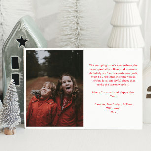 Joyful Chaos Funny Family Christmas Photo Cute Holiday Card