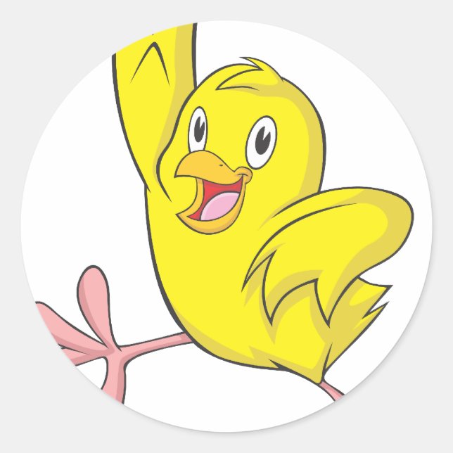 Joyful Chick Baby Chicken Classic Round Sticker (Front)