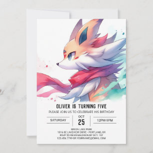  Joyful Children Fox Birthday Invitation