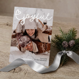 Joyful Christmas Add Your Own Photo and Text Foil Holiday Card