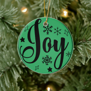 Joyful Christmas Ceramic Ornament
