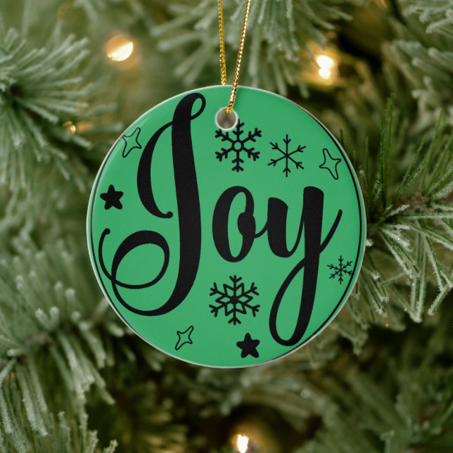 Joyful Christmas Ceramic Ornament (Tree)