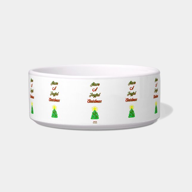 Joyful Christmas Ceramic Pet Bowl (Front)