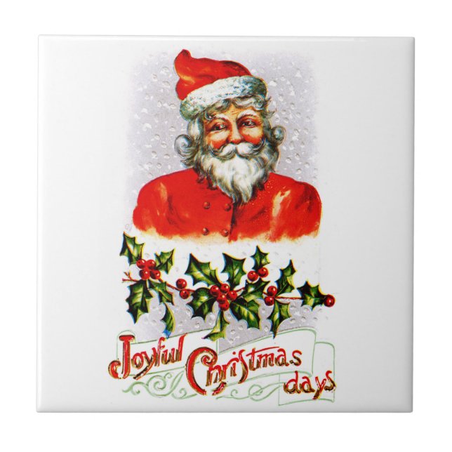 Joyful Christmas Days Ceramic Tile (Front)