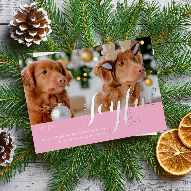 Joyful Christmas Family Photo Modern Script (Creator Uploaded)