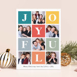 Joyful Christmas Festive Colors 6 Photo Collage Holiday Card<br><div class="desc">Sending your greetings of the season with this "Modern Joyful Christmas Festive Colors 6 Photo Collage Holiday Card". (1) For further customization, please click the "customize further" link and use our design tool to modify this template. (2) If you prefer Thicker papers / Matte Finish, you may consider to choose...</div>