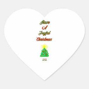 Joyful Christmas Heart Sticker