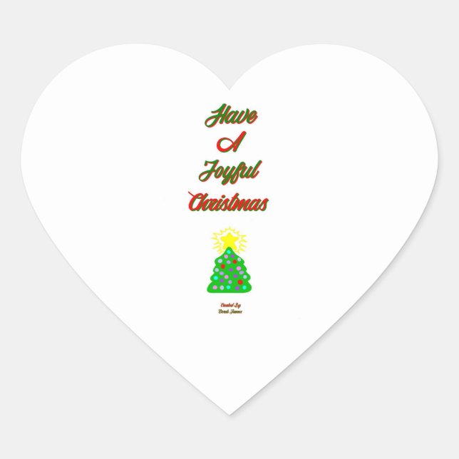 Joyful Christmas Heart Sticker (Front)