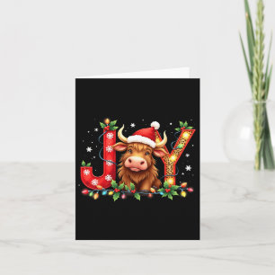 Joyful Christmas Highland Cow Funny Family Matchin Card