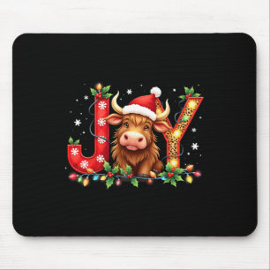 Joyful Christmas Highland Cow Funny Family Matchin Mouse Pad