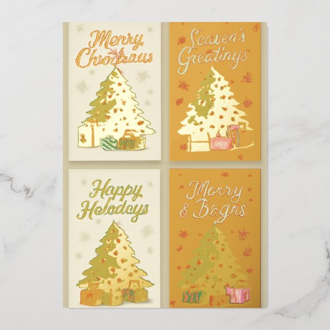 Joyful Christmas Holiday Cards Set – Festive Greet (Front)