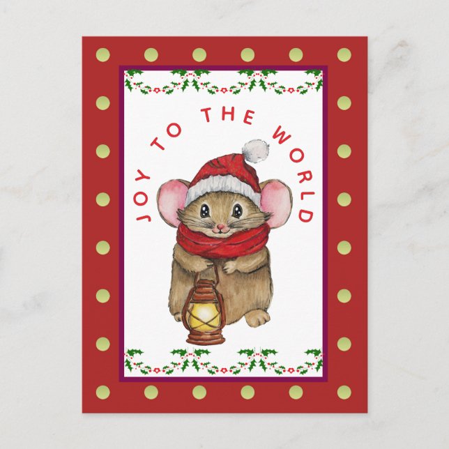 Joyful Christmas mouse greeting card (Front)