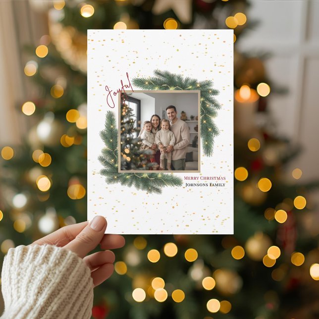 Joyful Christmas Personalised Family Photo Holiday (Creator Uploaded)
