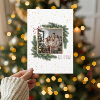 Joyful Christmas Personalised Family Photo Holiday Card