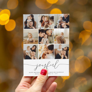 Joyful Christmas Photo Collage & Year Highlights Holiday Card
