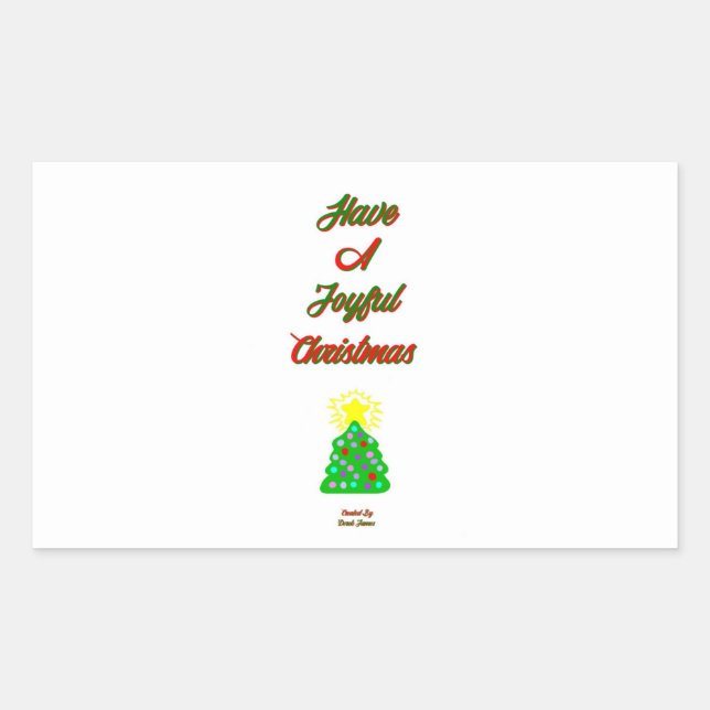 Joyful Christmas Rectangle Sticker (Front)