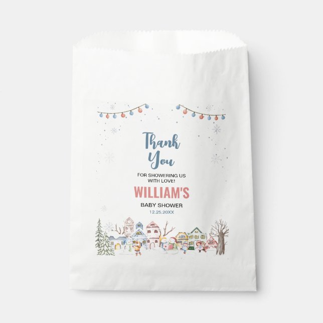 Joyful Christmas Thank You Baby Shower Favour Bag (Front)