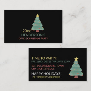 Joyful Christmas Tree, Christmas Party Ticket Enclosure Card