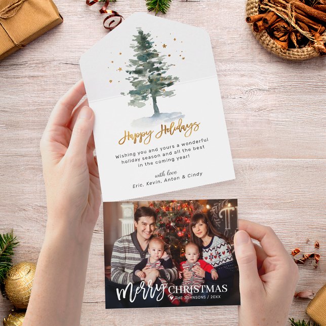 Joyful Christmas Tree Holiday Keepsake Photo Card (Creator Uploaded)